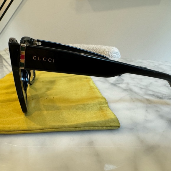 Gucci Square Acetate Sunglasses- Black - Picture 6 of 10